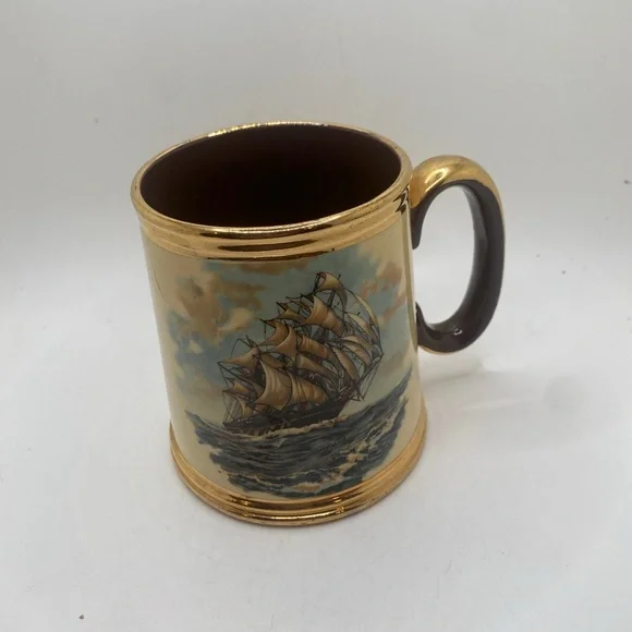 Vintage Gibsons Staffordshire mug featuring a clipper sailing ship design. - Picture 7 of 9